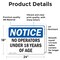 Signmission No Operators Under 18 Years Of Age OSHA Notice Sign, Vinyl Decal, 24in W x 18in L, 2PK OS-2PACK-NS-D-1824-L-16153 - alternate 2